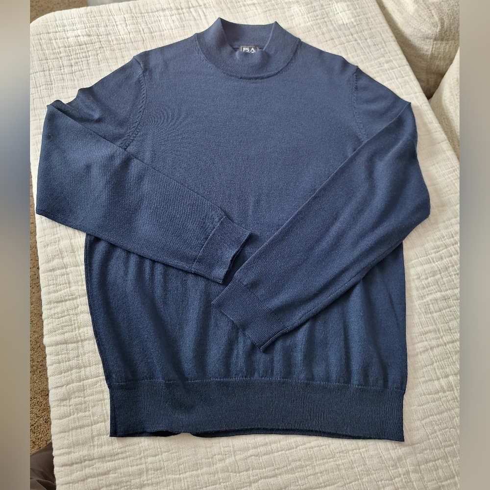 Jos. A. Bank Men's Navy Crewneck Sweater 100% Merino Wool